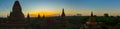 Bagan Panorama Beautiful Pagodas and hot air Balloons at Sunrise Myanmar Asia Royalty Free Stock Photo