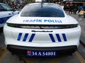 Porsche Taycan Turbo S Turkish Police car, supercar. Porsche seized from criminal organizations