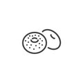 Bagel bread line icon