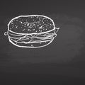 Bagel Poster Chalkboard Sketch