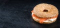 Bagel with Salmon on a slate slab Royalty Free Stock Photo