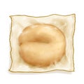 Bagel sandwich, baked bagel bun in clear plastic packaging raster 3D illustration
