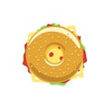 Bagel sandwich vector logo Royalty Free Stock Photo