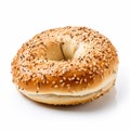 Realistic Bagel Art On White Background: Inspired By Maya Lin And Greg Olsen Royalty Free Stock Photo