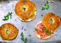 Bagel with a smoked salmon and cream cheese