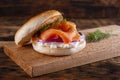 Bagel with Smoked Salmon Royalty Free Stock Photo