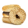 Bagels Isolated on White Royalty Free Stock Photo
