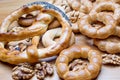 Bagels and knot-shape biscuits Royalty Free Stock Photo