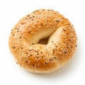 Sesame Seed Bagel On White Background Royalty Free Stock Photo