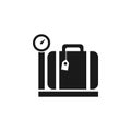 Baggage allowance icon. Travel bag size, Check weight and Backpack