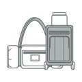 Baggage and big bag for traveling monochrome vector