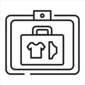 Baggage check black line icon. Check for prohibited items. Using a special scanner. Pictogram for web page, mobile app, promo. UI Royalty Free Stock Photo