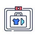 Baggage check color line icon. Check for prohibited items. Using a special scanner. Pictogram for web page, mobile app, promo. UI Royalty Free Stock Photo