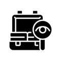 Baggage checks black glyph icon