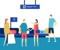 Baggage claim at the airport - flat design style colorful illustration Royalty Free Stock Photo