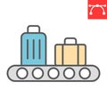 Baggage claim color line icon