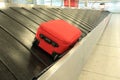 Baggage claim suitcase Luggage convayor belt at airport arrivals