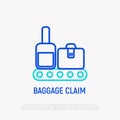 Baggage claim thin line icon. Vector illustration.