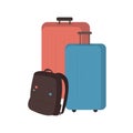 Baggage flat color vector object