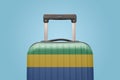 Baggage with Gabon flag print tourism and vacation concept