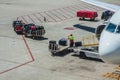 Baggage handler working at the airport