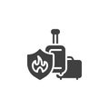 Baggage insurance vector icon