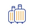 Baggage line icon. Travel luggage bag sign. Vector