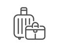 Baggage line icon. Travel luggage bag sign. Vector