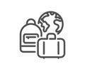 Baggage line icon. Travel luggage sign. Vector