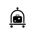 Baggage, Luggage, Suitcases Trolley Vector Icon Royalty Free Stock Photo