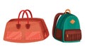 Baggage or Luggage Used for Traveling Vector Set.