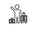 Baggage reclaim icon. Airport transfer sign. Vector