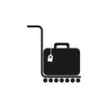 Baggage reclaim icon. Travel bag size, Check weight and Backpack