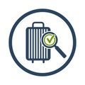 Baggage security check. Travel bag. Airport icon vector illustration design isolated