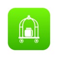 Baggage trolley icon green vector Royalty Free Stock Photo