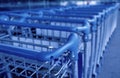 Baggage Trollies in row Royalty Free Stock Photo