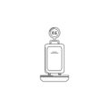 baggage weighing illustration. Element of airport for mobile concept and web apps. Thin line illustration of baggage weighing can