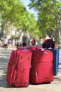 Baggages at Las Ramblas in Barcelona, Spain