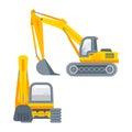 Bagger illustration side view and front view Royalty Free Stock Photo