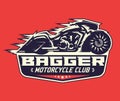 Bagger Motorcycle badge Royalty Free Stock Photo