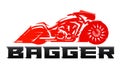 Bagger Motorcycle vector emblem design. Royalty Free Stock Photo