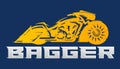 Bagger Motorcycle vector emblem design.