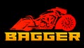 Bagger Motorcycle vector emblem design.