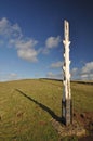 Baggy Point coastguard wreck post on Southwest Coast Path, North Royalty Free Stock Photo