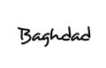 Baghdad city handwritten word text hand lettering. Calligraphy text. Typography in black color