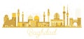Baghdad Iraq City skyline golden silhouette. Royalty Free Stock Photo
