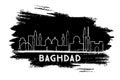 Baghdad Iraq City Skyline Silhouette. Hand Drawn Sketch Royalty Free Stock Photo