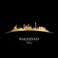 Baghdad Iraq city skyline silhouette black background Royalty Free Stock Photo