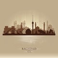 Baghdad Iraq city skyline vector silhouette