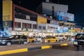 Night Horizontal Street View of One of Baghdad Street called Al-Mansour Street Royalty Free Stock Photo